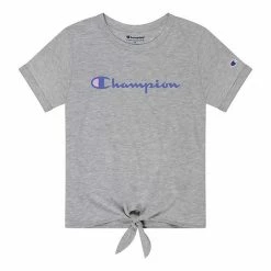Girls 7-16 Champion® Classic Script Tie-Front Tee Aruba Blue -Champion shop unnamed file 3629