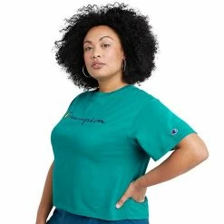 Plus Size Champion® Graphic Crop Tee Green Reef -Champion shop unnamed file 3676