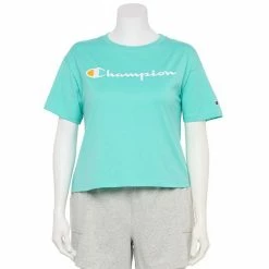 Plus Size Champion® Graphic Crop Tee Green Reef -Champion shop unnamed file 3683
