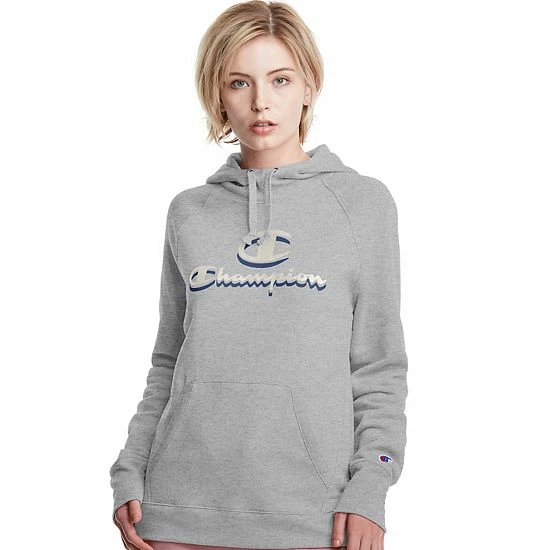 Women's Champion® Powerblend Fleece Hoodie Oxford Gray 6 Women's Champion® Powerblend Fleece Hoodie Oxford Gray - Image 4