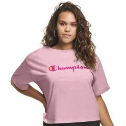 Plus Size Champion® Cropped Graphic Tee White -Champion shop unnamed file 3751
