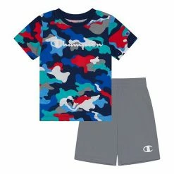 Boys 4-7 Champion Abstract Camo Graphic Tee & Shorts Set Macho Pink Abstract -Champion shop unnamed file 3759