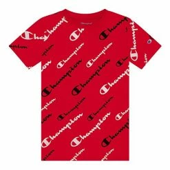 Boys 8-20 Champion® Diagonal Allover Script Tee Scarlet -Champion shop unnamed file 3786