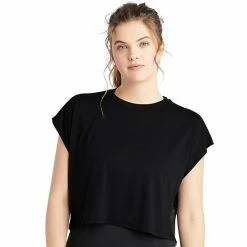 Women's Champion® City Sport Boxy Crop Tee Black -Champion shop unnamed file 3885