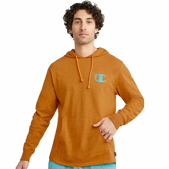 Men's Champion® Middleweight Overdye Hoodie Orange Heather 3 Men's Champion® Middleweight Overdye Hoodie Orange Heather