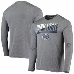 Men's Champion Gray Penn State Nittany Lions Wordmark Slash Long Sleeve T-Shirt -Champion shop unnamed file 4209
