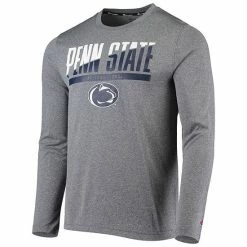 Men's Champion Gray Penn State Nittany Lions Wordmark Slash Long Sleeve T-Shirt -Champion shop unnamed file 4210