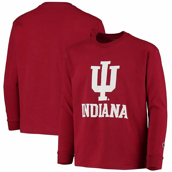 Youth Champion Crimson Indiana Hoosiers Lockup Long Sleeve T-Shirt Youth Champion Crimson Indiana Hoosiers Lockup Long Sleeve T-Shirt -Champion shop unnamed file 4216