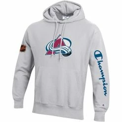 Men's Champion Heathered Gray Colorado Avalanche Reverse Weave Pullover Hoodie -Champion shop unnamed file 4223