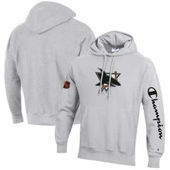 Men's Champion Heathered Gray San Jose Sharks Reverse Weave Pullover Hoodie 3 Men's Champion Heathered Gray San Jose Sharks Reverse Weave Pullover Hoodie -Champion shop unnamed file 4226