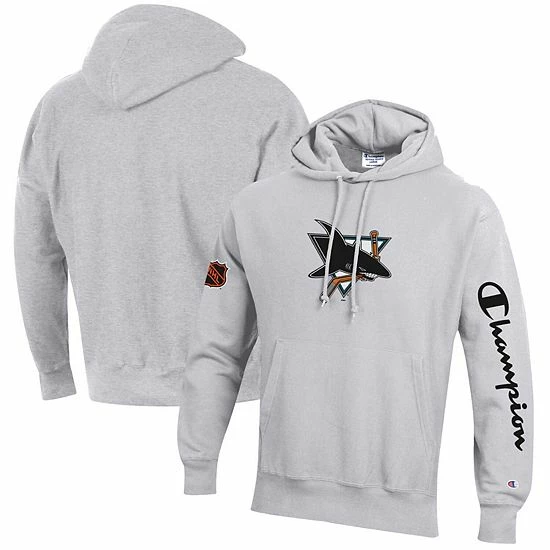 Men's Champion Heathered Gray San Jose Sharks Reverse Weave Pullover Hoodie Men's Champion Heathered Gray San Jose Sharks Reverse Weave Pullover Hoodie -Champion shop unnamed file 4226
