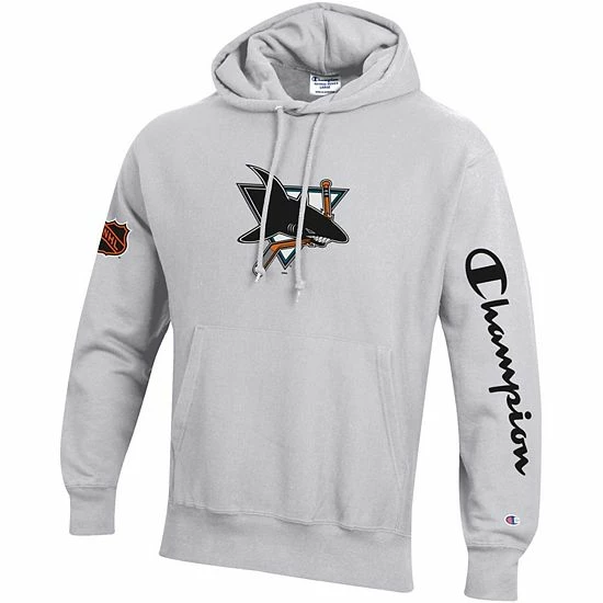 Men's Champion Heathered Gray San Jose Sharks Reverse Weave Pullover Hoodie Men's Champion Heathered Gray San Jose Sharks Reverse Weave Pullover Hoodie -Champion shop unnamed file 4227