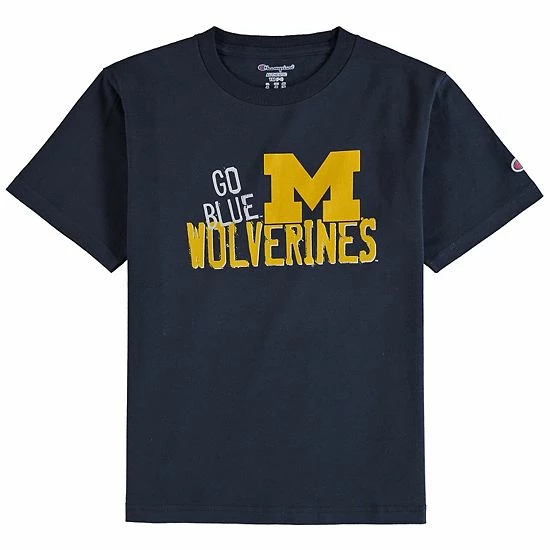 Youth Champion Navy Michigan Wolverines Team Chant T-Shirt 4 Youth Champion Navy Michigan Wolverines Team Chant T-Shirt - Image 2
