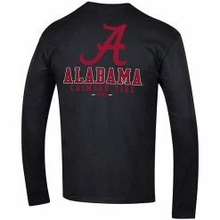 Men's Champion Black Alabama Crimson Tide Team Stack 3-Hit Long Sleeve T-Shirt -Champion shop unnamed file 4345