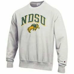 Men's Champion® Gray NDSU Bison Arch Over Logo Reverse Weave Pullover Sweatshirt