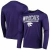 Men's Champion Purple Kansas State Wildcats Wordmark Slash Long Sleeve T-Shirt -Champion shop unnamed file 4381