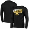 Men's Champion Black Iowa Hawkeyes Wordmark Slash Long Sleeve T-Shirt -Champion shop unnamed file 4388