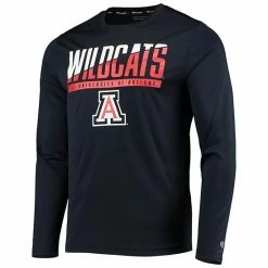 Men's Champion Navy Arizona Wildcats Wordmark Slash Long Sleeve T-Shirt -Champion shop unnamed file 4394