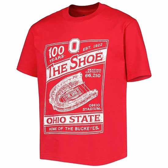 Youth Champion Scarlet Ohio State Buckeyes 100th Anniversary The Shoe T-Shirt 5 Youth Champion Scarlet Ohio State Buckeyes 100th Anniversary The Shoe T-Shirt - Image 3