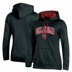 Women's Champion Black Oklahoma Sooners Arch Logo 2.0 Pullover Hoodie
