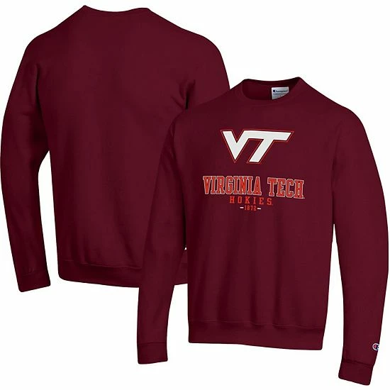 Men's Champion Maroon Virginia Tech Hokies Team Stack Powerblend Pullover Sweatshirt Men's Champion Maroon Virginia Tech Hokies Team Stack Powerblend Pullover Sweatshirt -Champion shop unnamed file 4534