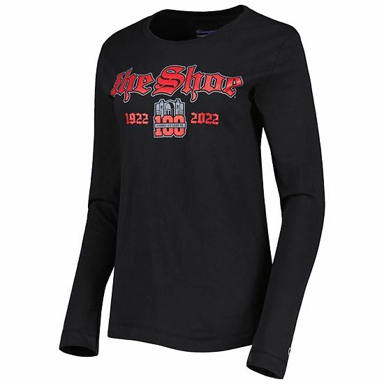 Women's Champion Black Ohio State Buckeyes 100th Anniversary The Shoe Long Sleeve T-Shirt Women's Champion Black Ohio State Buckeyes 100th Anniversary The Shoe Long Sleeve T-Shirt -Champion shop unnamed file 4600