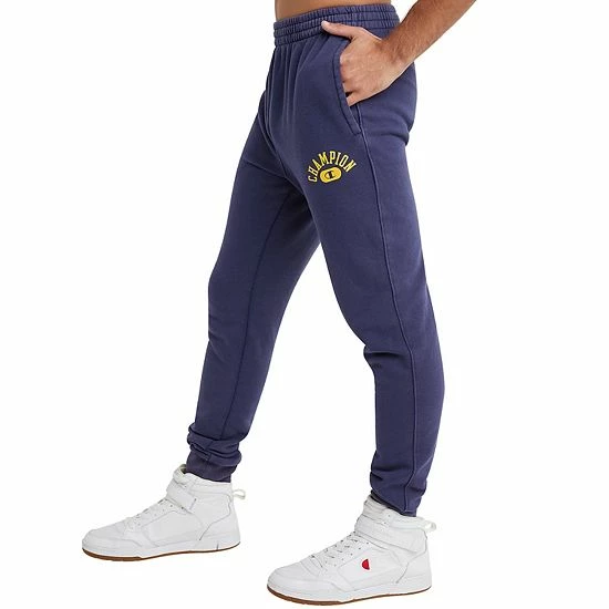 Men's Champion® Vintage Wash Varsity Fleece Joggers Solar Wash Cranberry 5 Men's Champion® Vintage Wash Varsity Fleece Joggers Solar Wash Cranberry - Image 3