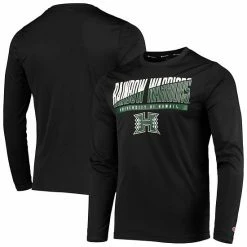 Men's Champion Black Hawaii Warriors Wordmark Slash Long Sleeve T-Shirt -Champion shop unnamed file 4740