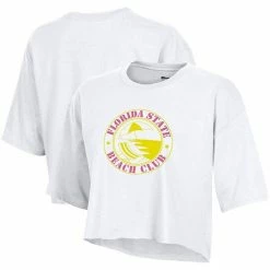 Women's Champion White Florida State Seminoles Beach Club Cropped T-Shirt