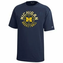 Youth Champion Navy Michigan Wolverines Basketball T-Shirt