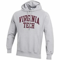 Men's Champion Heathered Gray Virginia Tech Hokies Team Arch Reverse Weave Pullover Hoodie -Champion shop unnamed file 4912