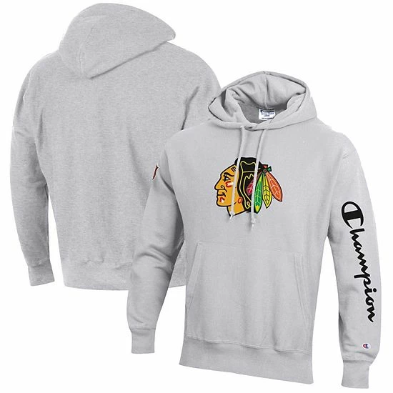 Men's Champion Heathered Gray Chicago Blackhawks Reverse Weave Pullover Hoodie Men's Champion Heathered Gray Chicago Blackhawks Reverse Weave Pullover Hoodie -Champion shop unnamed file 4983