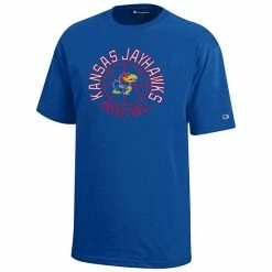 Youth Champion Royal Kansas Jayhawks Basketball T-Shirt