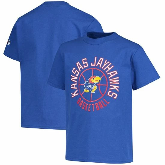 Youth Champion Royal Kansas Jayhawks Basketball T-Shirt 4 Youth Champion Royal Kansas Jayhawks Basketball T-Shirt - Image 2