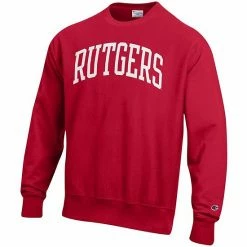 Men's Champion Scarlet Rutgers Scarlet Knights Arch Reverse Weave Pullover Sweatshirt -Champion shop unnamed file 5004