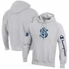 Men's Champion Heathered Gray Seattle Kraken Reverse Weave Pullover Hoodie -Champion shop unnamed file 5013