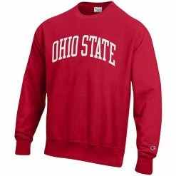Men's Champion Scarlet Ohio State Buckeyes Arch Reverse Weave Pullover Sweatshirt -Champion shop unnamed file 5152