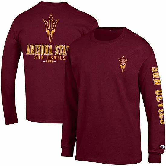 Men's Champion Maroon Arizona State Sun Devils Team Stack Long Sleeve T-Shirt Men's Champion Maroon Arizona State Sun Devils Team Stack Long Sleeve T-Shirt -Champion shop unnamed file 5166