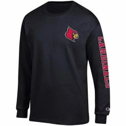 Men's Champion Black Louisville Cardinals Team Stack Long Sleeve T-Shirt -Champion shop unnamed file 5223