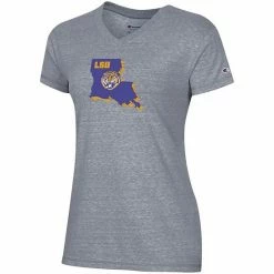 Women's Champion Gray LSU Tigers Vault Logo V-Neck T-Shirt 4 Women's Champion Gray LSU Tigers Vault Logo V-Neck T-Shirt -Champion shop unnamed file 5250