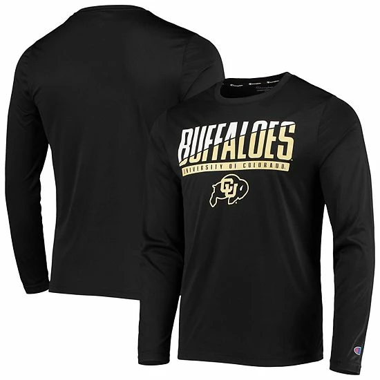 Men's Champion Black Colorado Buffaloes Wordmark Slash Long Sleeve T-Shirt Men's Champion Black Colorado Buffaloes Wordmark Slash Long Sleeve T-Shirt -Champion shop unnamed file 5291