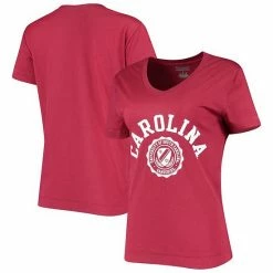 Women's Champion Garnet South Carolina Gamecocks University College Seal V-Neck T-Shirt