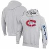 Men's Champion Heathered Gray Montreal Canadiens Reverse Weave Pullover Hoodie -Champion shop unnamed file 5348