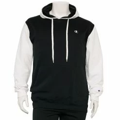 Big & Tall Champion® Colorblock Fleece Hoodie Black White -Champion shop unnamed file 536