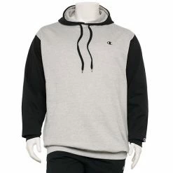 Big & Tall Champion® Colorblock Fleece Hoodie Black White -Champion shop unnamed file 537