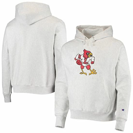 Men's Champion Heathered Gray Louisville Cardinals Team Vault Logo Reverse Weave Pullover Hoodie Men's Champion Heathered Gray Louisville Cardinals Team Vault Logo Reverse Weave Pullover Hoodie -Champion shop unnamed file 5379
