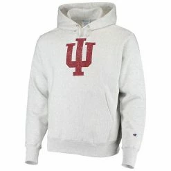 Men's Champion Heathered Gray Indiana Hoosiers Team Vault Logo Reverse Weave Pullover Hoodie -Champion shop unnamed file 5384