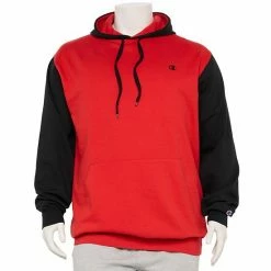Big & Tall Champion® Colorblock Fleece Hoodie Black White -Champion shop unnamed file 539