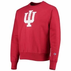 Men's Champion Crimson Indiana Hoosiers Vault Logo Reverse Weave Pullover Sweatshirt -Champion shop unnamed file 5392