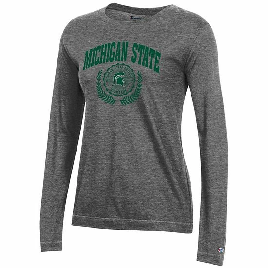 Women's Champion Heathered Charcoal Michigan State Spartans University Laurels Long Sleeve T-Shirt Women's Champion Heathered Charcoal Michigan State Spartans University Laurels Long Sleeve T-Shirt -Champion shop unnamed file 5507